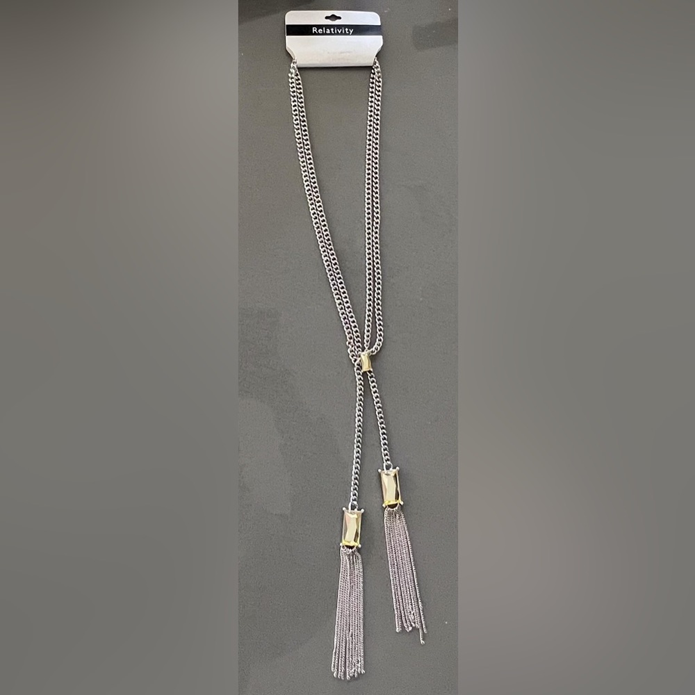 21” necklace with yellow embellishments